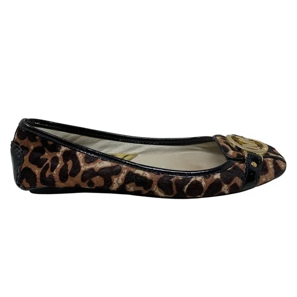 Michael x Michael Kors Fulton Leopard Calf Hair Driving Moccasins Flats Sz 6.5 - Picture 5 of 12